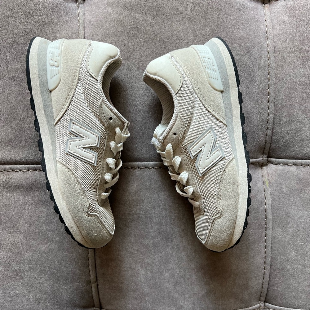 New Balance Beige and White Sneakers
